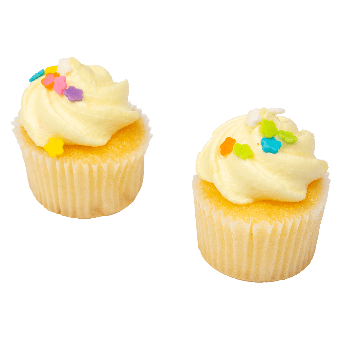 Spring Vanilla Cupcakes - Two-Bite